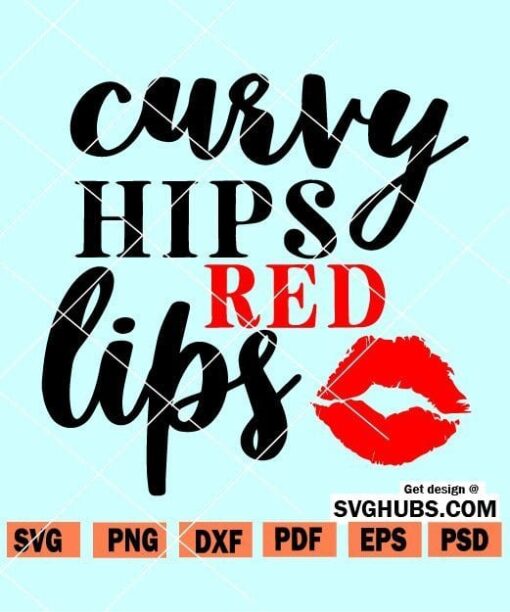 Curvy hips and red lips SVG