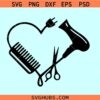 Hairdresser Heart SVG, Hair Dryer SVG, Scissors svg, Hair stylist SVG