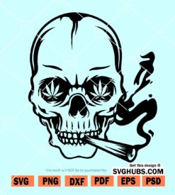 Skull Smoking weed SVG