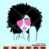 Afro queen with sunglasses svg