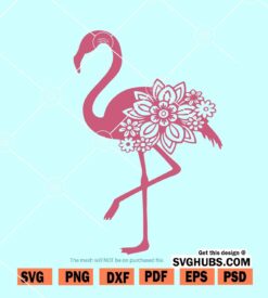 Floral Flamingo svg