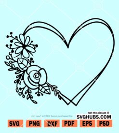 Floral heart svg