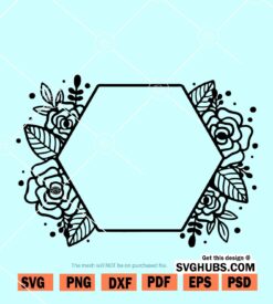 Floral hexagon svg