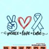 Peace Love Cure SVG