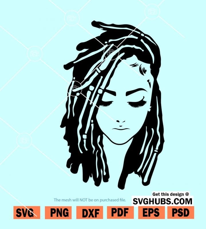 Woman with dreadlocks svg, women with dreads svg, Dreadlocks SVG - Svg Hubs