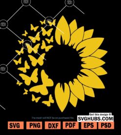 sunflower butterfly svg