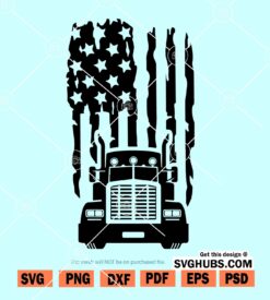 Distressed flag truck svg