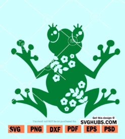 Floral frog svg