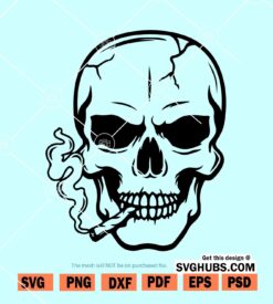 Skull smoking svg