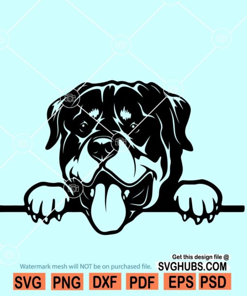 Peeking Rottweiler Dog SVG