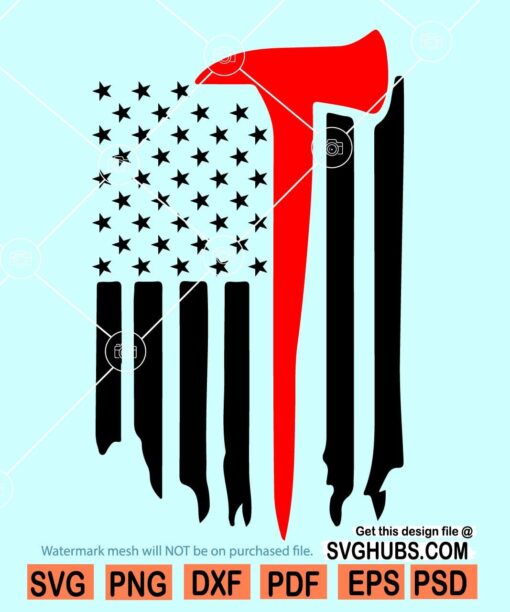 Thin red line Firefighter SVG