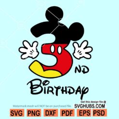 3rd Birthday Mickey svg