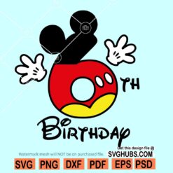 6th Birthday Mickey svg