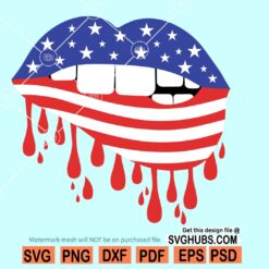 Dripping Patriotic Lips SVG