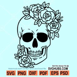 Floral Skull SVG