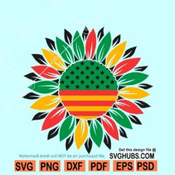 Juneteenth sunflower SVG