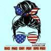 Messy bun 4th of July svg