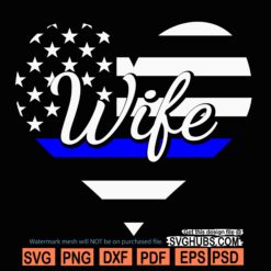 Police wife heart SVG