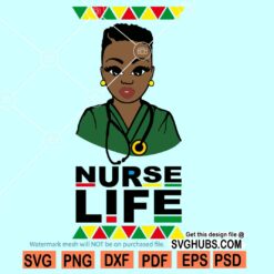 Black nurse life SVG