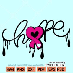 Cancer hope ribbon SVG