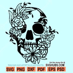 Floral skull SVG