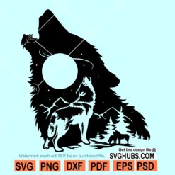 Howling Wolf SVG File