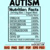 Autism nutrition facts SVG, Autism awareness svg, Autism svg files for cricut