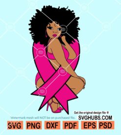 Afro woman breast cancer SVG