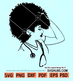 Afro woman nurse svg