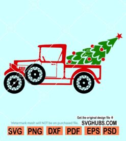 Christmas vintage car svg