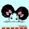 Peekaboo girl with afro puff hair SVG