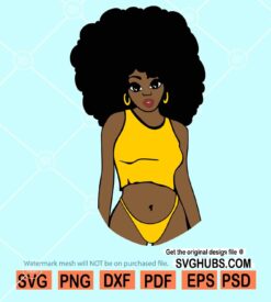 curvy black woman svg