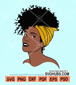 Afro woman with bandana svg