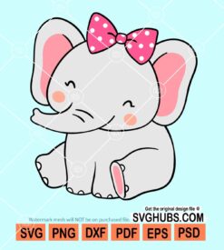 Baby elephant birthday svg