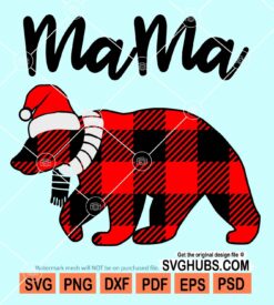 Buffalo plaid mama bear svg