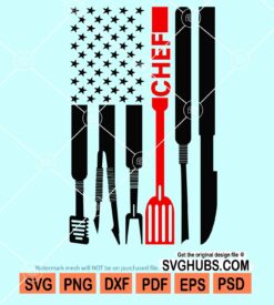 Chef distressed american flag svg