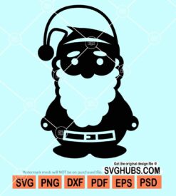 Christmas snowman with santa hat and beard svg