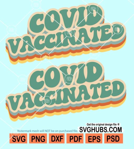 Covid vaccinated retro svg