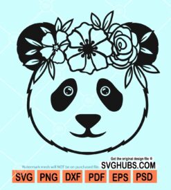 Floral panda svg