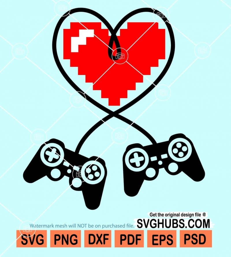 Game heart svg, Gaming heart svg, heart svg, Gamer heart svg, gamer svg ...