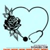 Heart shape stethoscope SVG