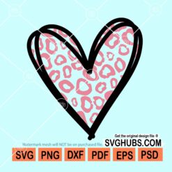 Leopard print heart svg