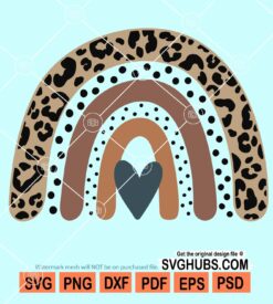 Leopard print rainbow svg