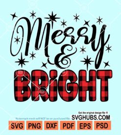 Merry and bright svg