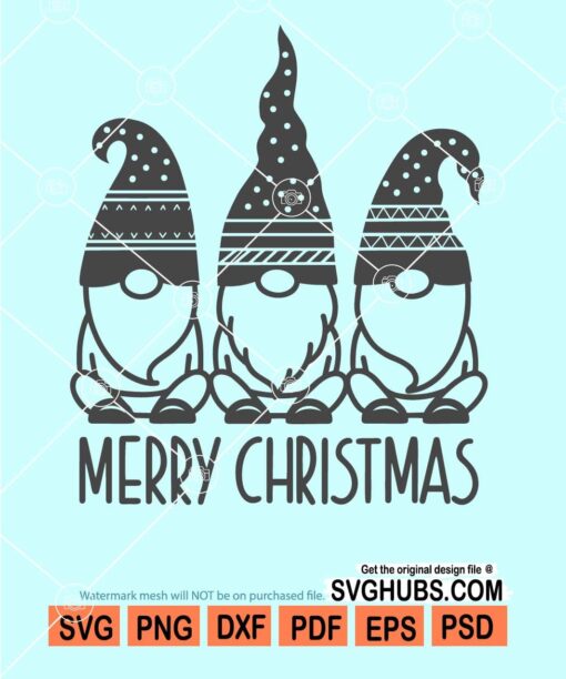 Merry christmas gnomes svg