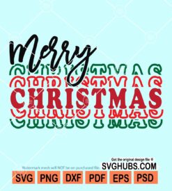 Merry christmas stacked svg