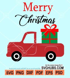 Merry christmas truck svg