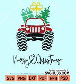 Merry christmas truck svg