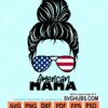 Messy bun american mama svg