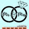 Mr and Mrs rings svg